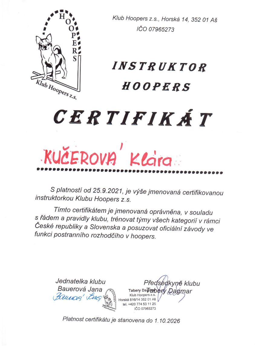 Certifikovaná lektorka HOOPERS